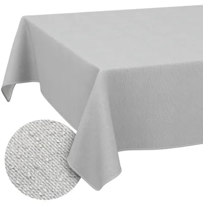 Tischdecke 130x90cm Rechteckig Hellgrau DanceDirty abwaschbar Leinenoptik wetterfest, Hauptbild