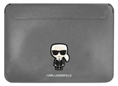 Produktbild von Karl Lagerfeld Saffiano Ikonik Karl Laptop-Tasche 16'' - Silber