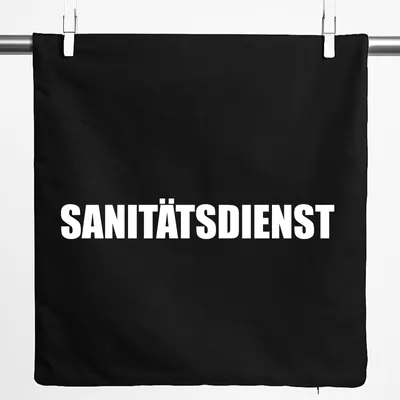 Produktbild von Huuraa Kissenbezug Sanitätsdienst Schriftzug 40x40cm Black Baumwolle Dekokissenbezug Geschenkidee