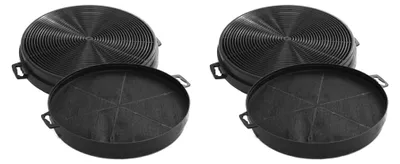 Two sets of black charcoal filters for a range hood are shown against a white background.