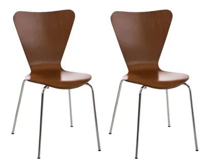 Produktbild von 2er Set Besucherstuhl HLO-CP3  braun