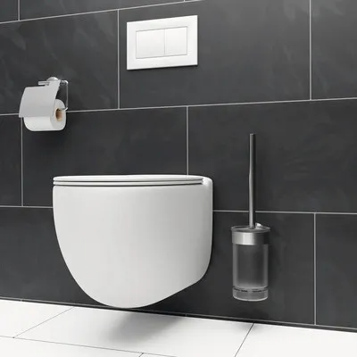 Produktbild von REIKA WC-Bürstengarnitur SAKU WC-Bürstenkopf aus Silikon edelstahl gebürstet