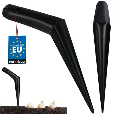 Produktbild von KOTARBAU® Pikierstab Anzucht Blumenzwiebelpflanzer 27 cm pulverbeschichteter Stahl Blumenzwiebeln Pflanzer Zwiebelstecher Pflanzlochstecher Schwarz
