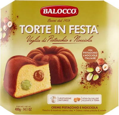 Produktbild von Balocco Torte in Festa – 400g Pistazien-Wallnussgenuss für Weihnachten