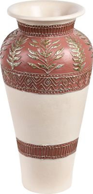 BELIANI Dekorative Bodenvase Weiß und Braun aus Terrakotta im traditionellen Stil Wohndekoration für Trockenblumen