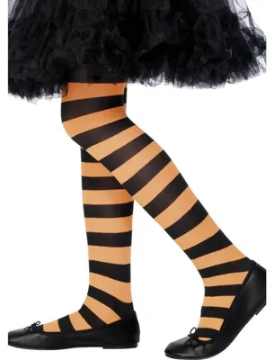 Produktbild von Strumpfhose Schwarz Orange Nylonstrumpfhose 6-12 Jahre