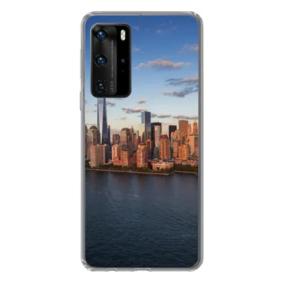 Produktbild von MuchoWow® Handyhülle Schutzhülle Hülle für Huawei P40 Pro New York - Skyline - Boot Silikon Softcase Handy Hülle - Schutz