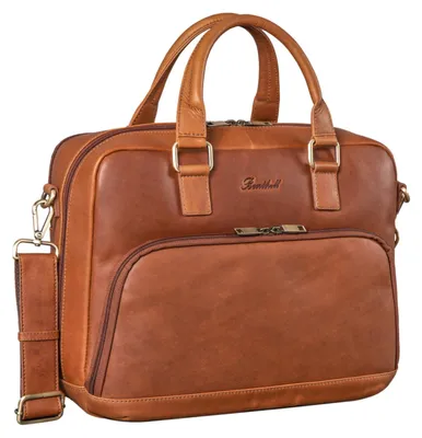 Produktbild von Benthill Aktentasche Leder - Schultertasche / Umhängetasche - Leder-Tasche Lehrertasche / Studententasche - Herren Arbeitstasche aus Büffelleder