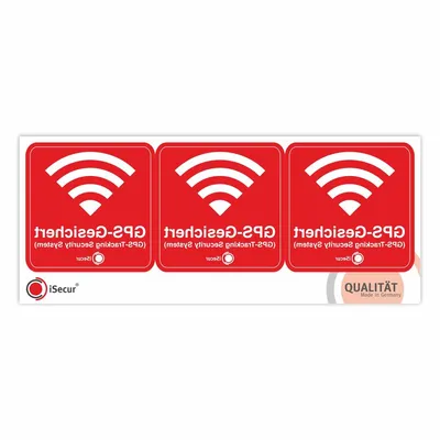 Produktbild von 3er Aufkleber-Set GPS-Gesichert I 6 x 6 cm I Warnung GPS-Tracking Security System I Achtung Alarm-gesichert I innen-klebend wetterfest I hin_502