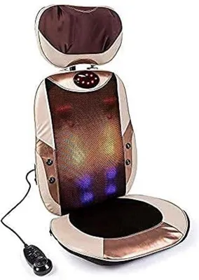 Produktbild von Famanu Massagestuhl mit Heizfunktion - Verstellbare Kopfstütze - Abnehmbare Sitzfläche - Weiß