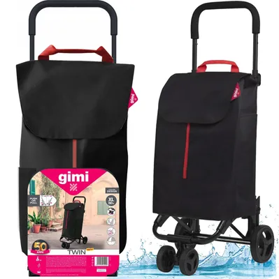Obrázok produktu pre Gimi Twin Nákupný Vozík 52 L - Čierny 169324