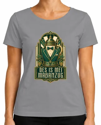 Produktbild von Des is mei Maßanzug Bayern Trachtenshirt Lederhose Damen T-Shirt, Grau, 3XL