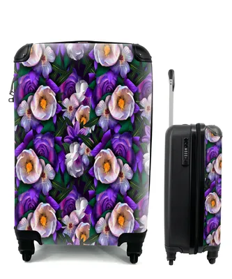 Produktbild von MuchoWow® Koffer Handgepäck Trolley Rollkoffer Kleine Reisekoffer mit 4 Rollen - Blumen - Anemone - Rose - Cabin Size < 55x40x23 cm & 55x40x20 cm - Fotokoffer - Kabinenkoffer - Boardgepäck - Reise-Box - Reisekoffer - Reisegepäck - Koffer mit Bild - Trolley für Kinder