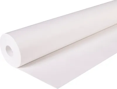 A roll of white paper is shown on a white background.
