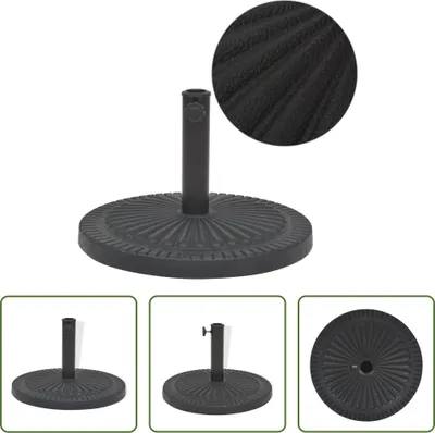 Immagine prodotto di The Living Store Supporto per ombrellone in resina, rotondo, nero, 29 kg