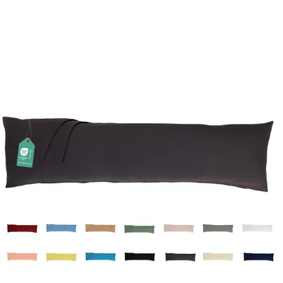 Produktbild von Seitenschläferkissen mit Bezug 40x145 cm Anthrazit - %100 Baumwolle - Schwangerschaftskissen - Pregnancy Pillow - Stillkissen - Kissen mit Kissenbezug