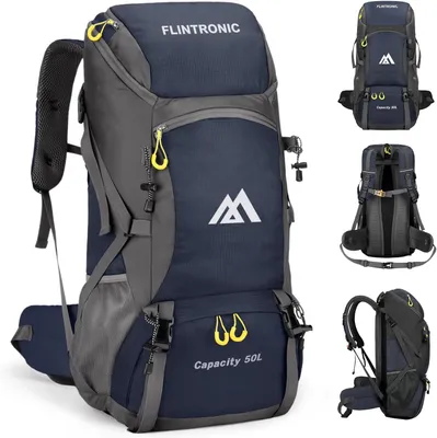 Obrázok produktu pre Turistický batoh 50 l, vodotesný, s pláštenkou, na kempovanie
