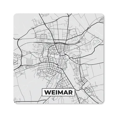 Produktbild von MuchoWow® Mauspad Mousepad Weimar - Karte - Deutschland - Stadtplan 30x30 cm - Mousepads - Maus Mat - Pad - Mausunterlage - Gaming