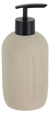 Obrázek produktu pro TENDANCE | Dávkovač mýdla – dávkovač tekutého mýdla s pumpičkou – béžový – 400 ml – dávkovač mýdla – koupelnové doplňky – rýhovaný