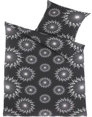 Produktbild von 2-tlg. Bettwäsche 135x200 +80x80cm, schwarz weiß, Kreise