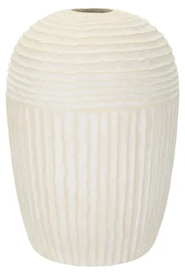 Image de Vase "Eiszapfen", structure MGO texturée, finition mate, dimensions 39x56 cm, couleur crème, design de Mauro Ferretti