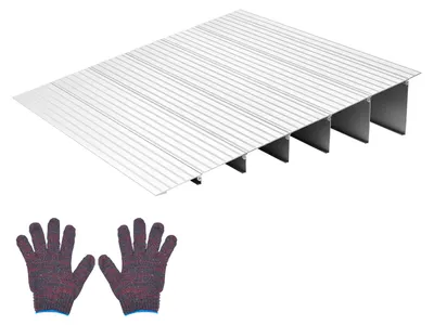 Immagine prodotto di Rampa per soglie SucceBuy in alluminio, 805 x 865 x 155 mm, con una portata massima di 360 kg, adatta per scale domestiche, sedie a rotelle, scooter, deambulatori, biciclette e tricicli