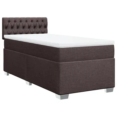Produktbild von Boxspringbett mit Matratze Dunkelbraun 100x200 cm Stoff