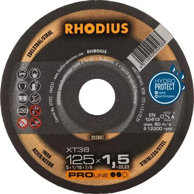 Produktbild von Rhodius Trennscheibe XT 38 125x1,5x22,23mm Edelstahl Proline - 203881