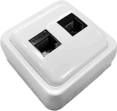Imagen del producto de Enchufe para teléfono y ADSL, modelo EDM Onsen, color blanco
