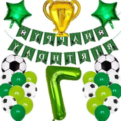 Produktbild von Jungendekoration Fußball 7. Geburtstag Ballon Deko