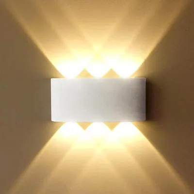 Obrázek produktu pro Moderní LED nástěnná lampa pro vnitřní i venkovní použití, hliníková, teplá bílá, vodotěsná