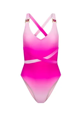 Produktbild von Moda Minx Badeanzug Club Tropicana mit stilvollem Steinbesatz Pink Lady M