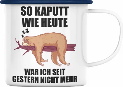 Produktbild von Trendation - Lustige Emaille Tassen mit Sprüchen Arbeitskollege Geschenk Kollege Mitarbeiter Geschenkidee (Blau)