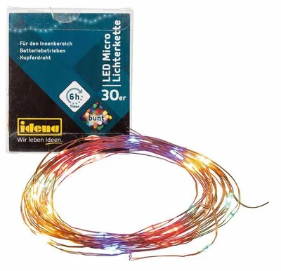 Produktbild von Idena 30er Micro LED Lichterkette kupfer 3,2 m