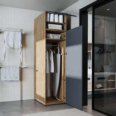 Immagine prodotto di Roomart  • Armadio alto DORA, larghezza 60 cm  • Bianco  • Rovere bianco • Rovere • Rovere antracite