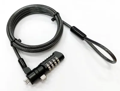 Zdjęcie produktu dla eSTUFF GLB220105-ITH, 1,8 m, Kensington, Zamek szyfrowy, Stal niestopowa, Czarny