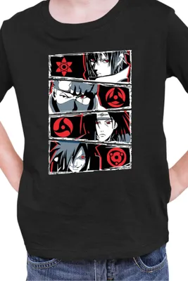 Produktbild von Kinder T-Shirt Naruto Sharingan Users, 9-11 Jahr - 140 / Schwarz