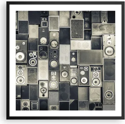Produktbild von Gerahmtes Poster - Schwarzer Rahmen - Abstraktion Lautsprecher Grafik - 60x60 cm - Wand Bild - Wanddeko - Wandbilder - Wandposter - Bilderrahmen - Bilder - Kunstdruck - Wandbild - P2BAC60x60-4163