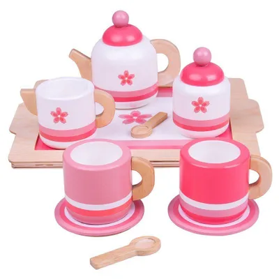 Produktbild von Bigjigs Toys Hölzernes Teeset Rosa