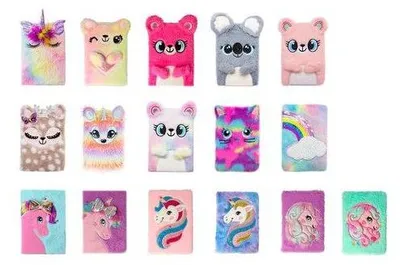 Produktbild von Notizbuch Cuties, A5, liniert, 80 Blatt, flauschiger Einband, bunt sortiert