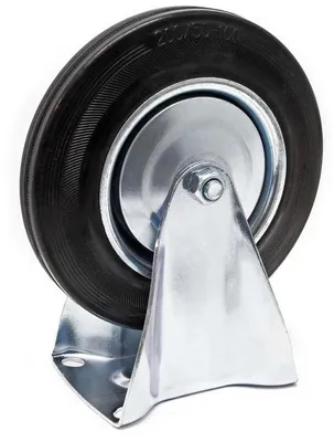 Productafbeelding van Ibenzoa® Bockrol 200 mm – Robuust rubberen wiel met metalen velg, draagvermogen 200 kg, stil, ideaal voor werkplaats, magazijn en meubels, 2190 g, montage met schroeven