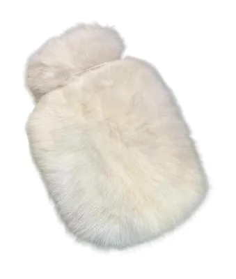 Immagine prodotto di Fodera per borsa dell'acqua calda in pelliccia di alpaca BIANCA Prodotto naturale – vera pelliccia, morbida, sostenibile e di alta qualità – calore a lunga durata – borse dell'acqua calda