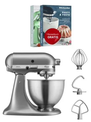 Produktbild von KitchenAid 5K45SSESL, Standmixer, Silber, Edelstahl, Schlagen, Kneten, Mixen, Rührer, 1,15 m, 4,3 l, 220 RPM