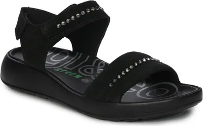 Produktbild von IGI&CO Damensandalen Schwarz Wildleder Plateausohle 3 cm Klettverschluss Modell 5679600