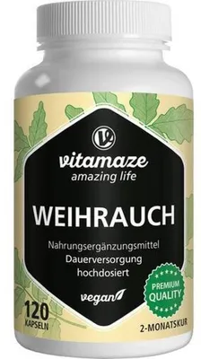Obrázek produktu pro Vitamaze Kadidlo 900 mg, veganské kapsle s vysokým obsahem, 120 ks