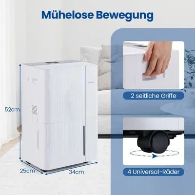 Image de Déshumidificateur 40 L, silencieux, 3 modes, minuterie 24 h, affichage LED
