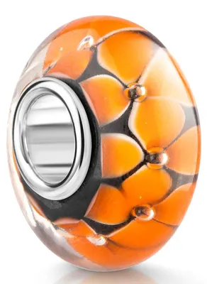 Produktbild von MATERIA by Matthias Wagner Glas Bead Blumen schwarz orange 815