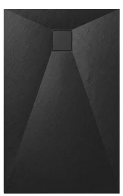 Produktbild von Granitan - Duschwanne - Duschtasse - 150x90 cm - Schwarz - Antirutsch - Dusche - TEJA