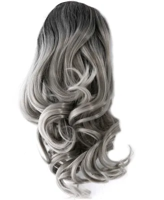 Produktbild von WIG ME UP Haarteil gewellt halblang 1 Kamm + Gummizug Grau Mix JL-3023-171/454