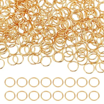 300 offene Sprungringe 7 mm, 18K vergoldet, für Schmuck